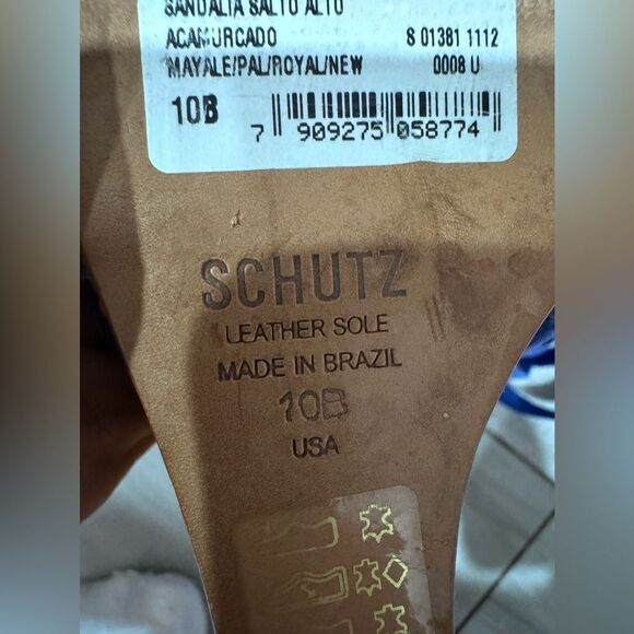 Schultz Blue Wedge Sandals - Picture 3 of 4